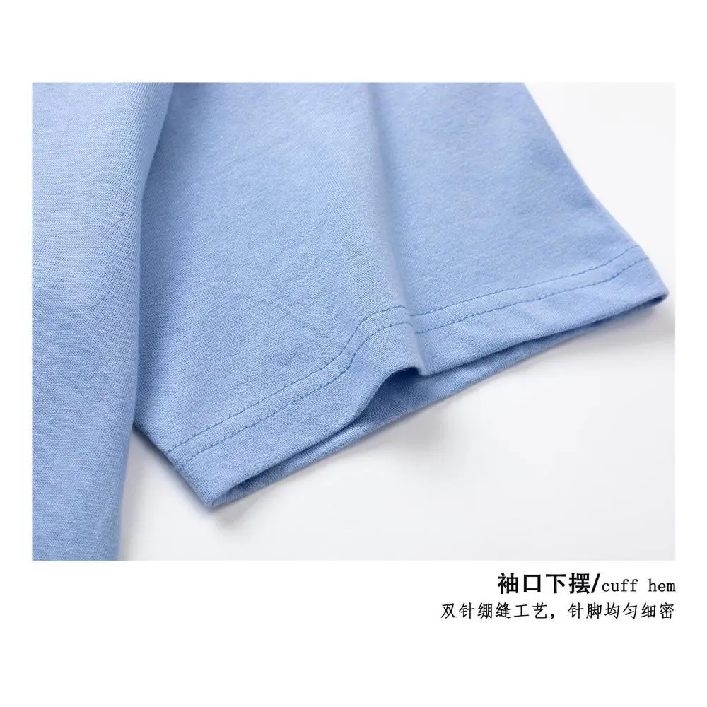200g Cotton Round Neck Short Sleeve T-Shirt with Logo Print — feature 5