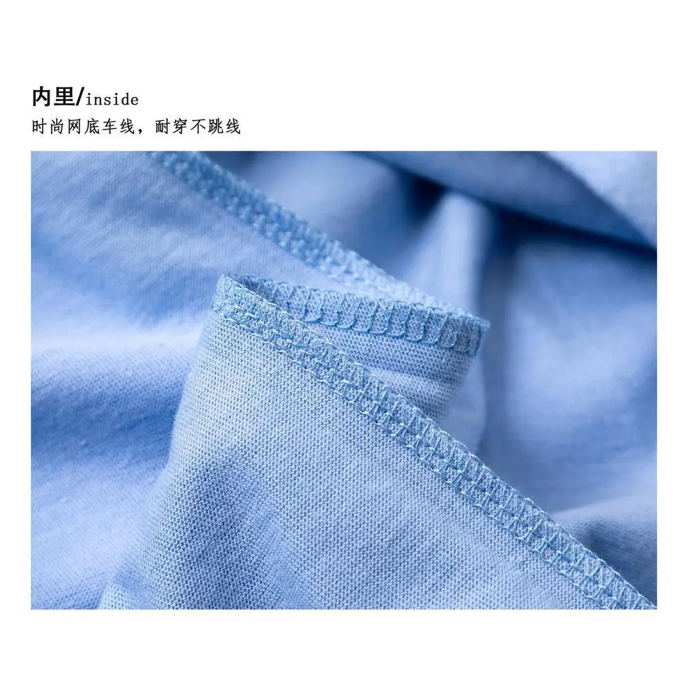 200g Cotton Round Neck Short Sleeve T-Shirt with Logo Print — feature 6