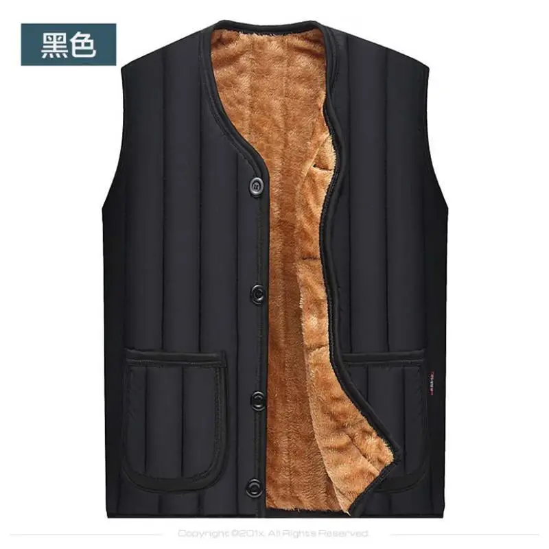 Mao Liner Fleece Vest for Men Middle Age Waistcoat Style - Image 7