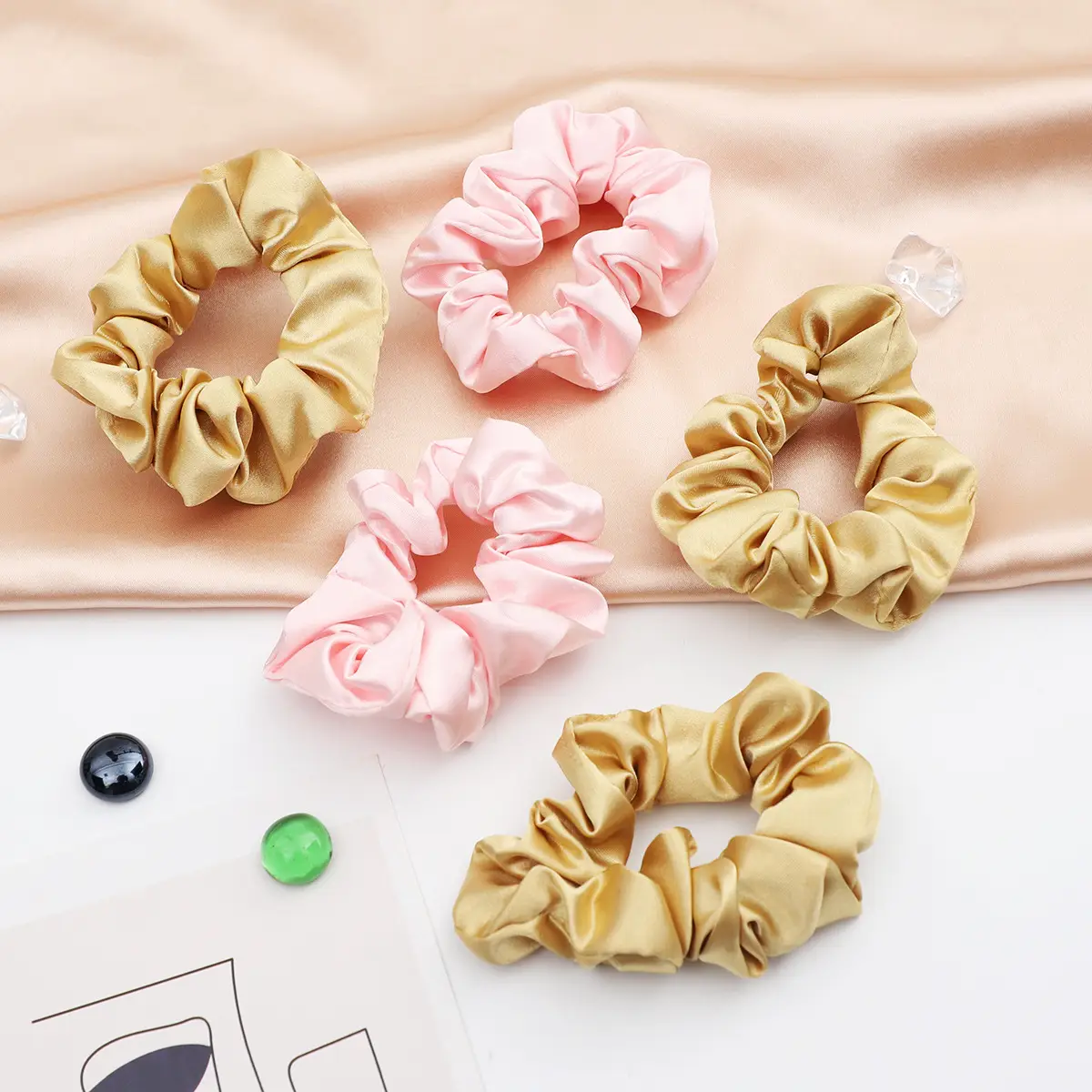 Golden Silk Hair Scrunchies for Women 2024 - Image 14