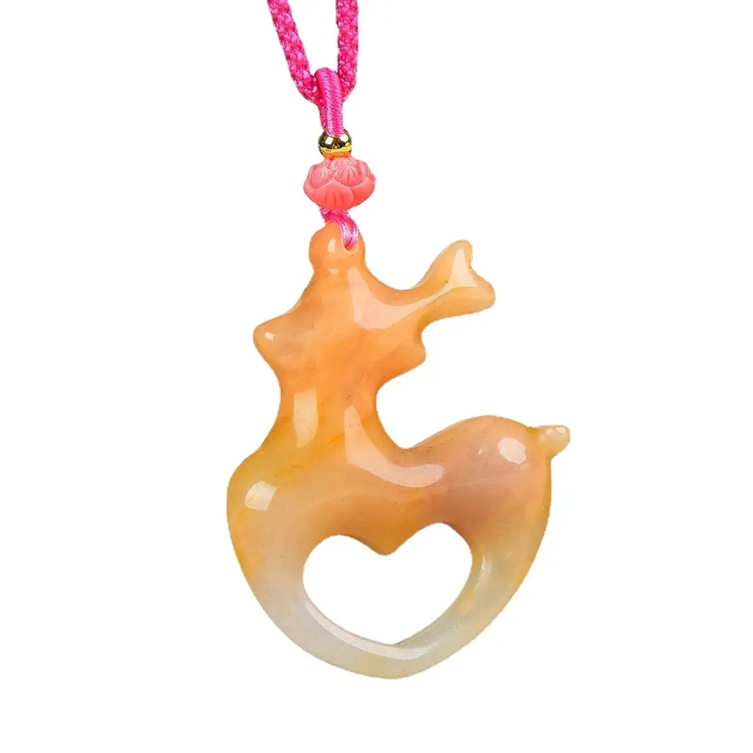 Jade Necklace Set with Heart & Fortune Design