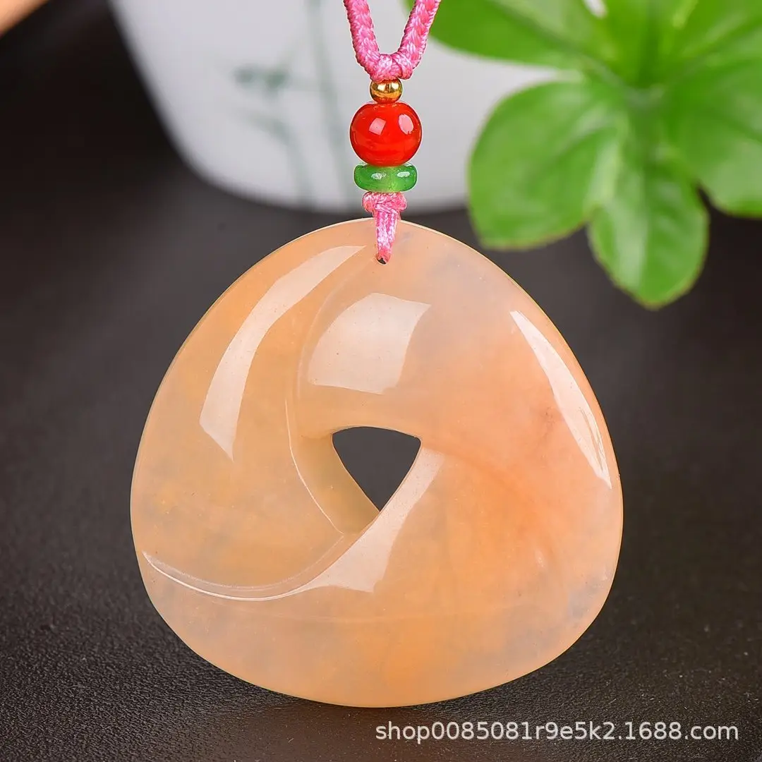 Jade Necklace Set with Heart & Fortune Design