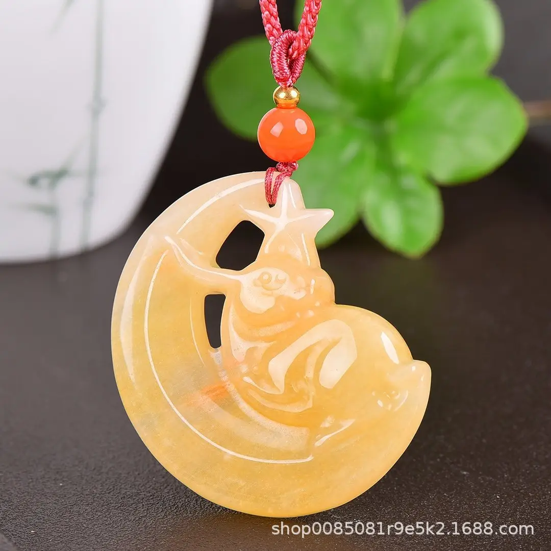 Jade Necklace Set with Heart & Fortune Design