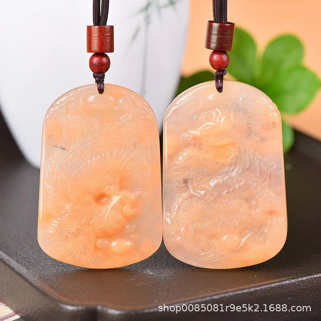 Jade Necklace Set with Heart & Fortune Design