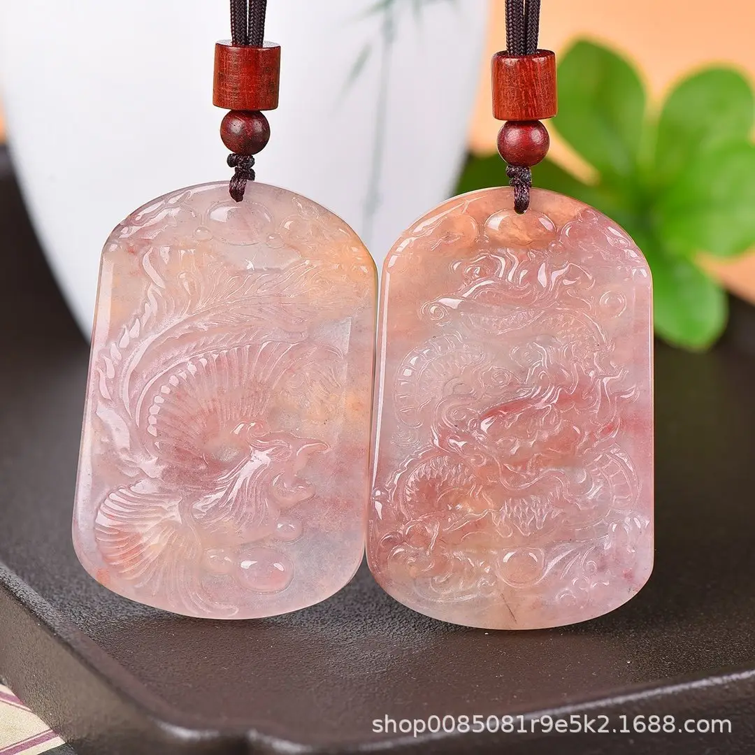 Jade Necklace Set with Heart & Fortune Design