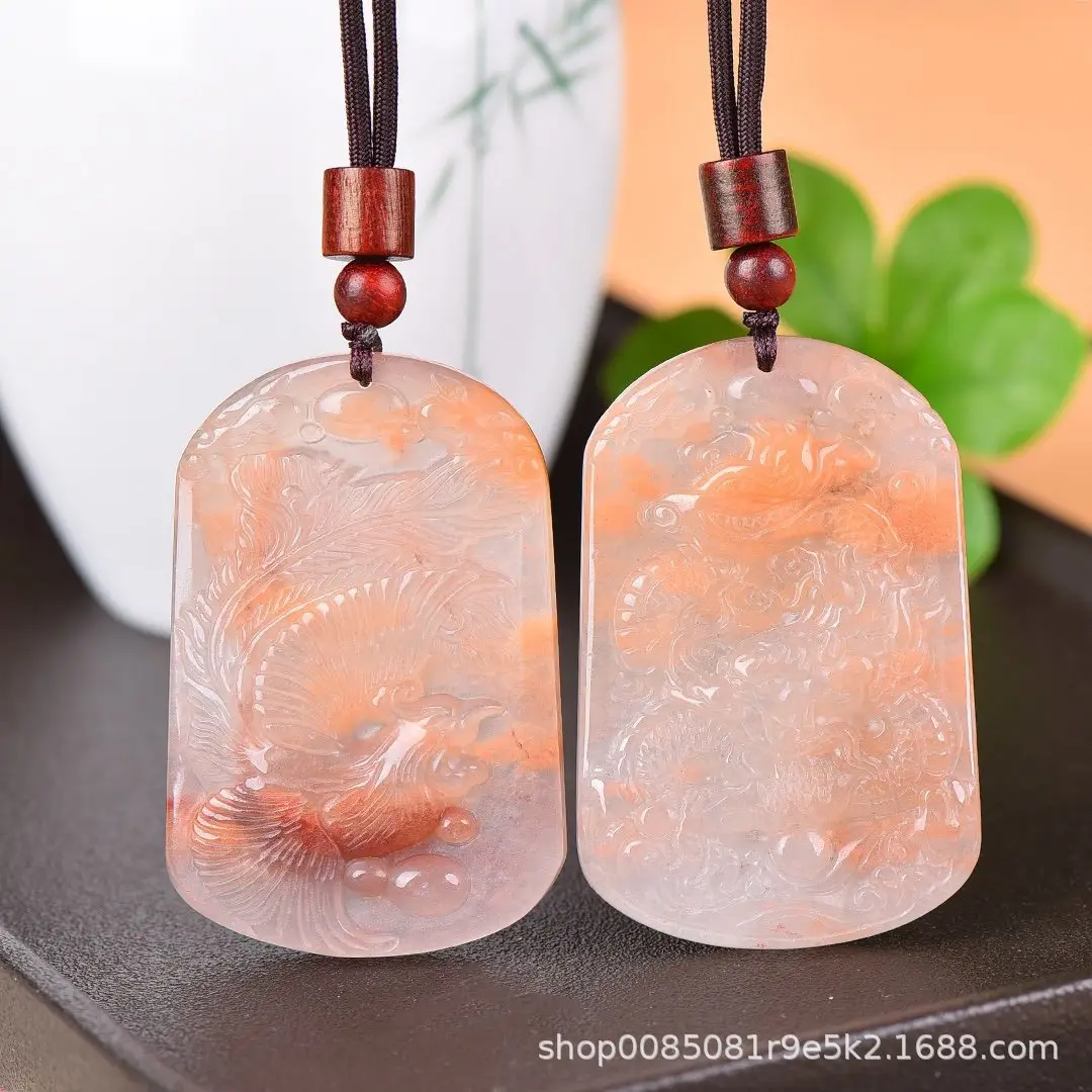 Jade Necklace Set with Heart & Fortune Design