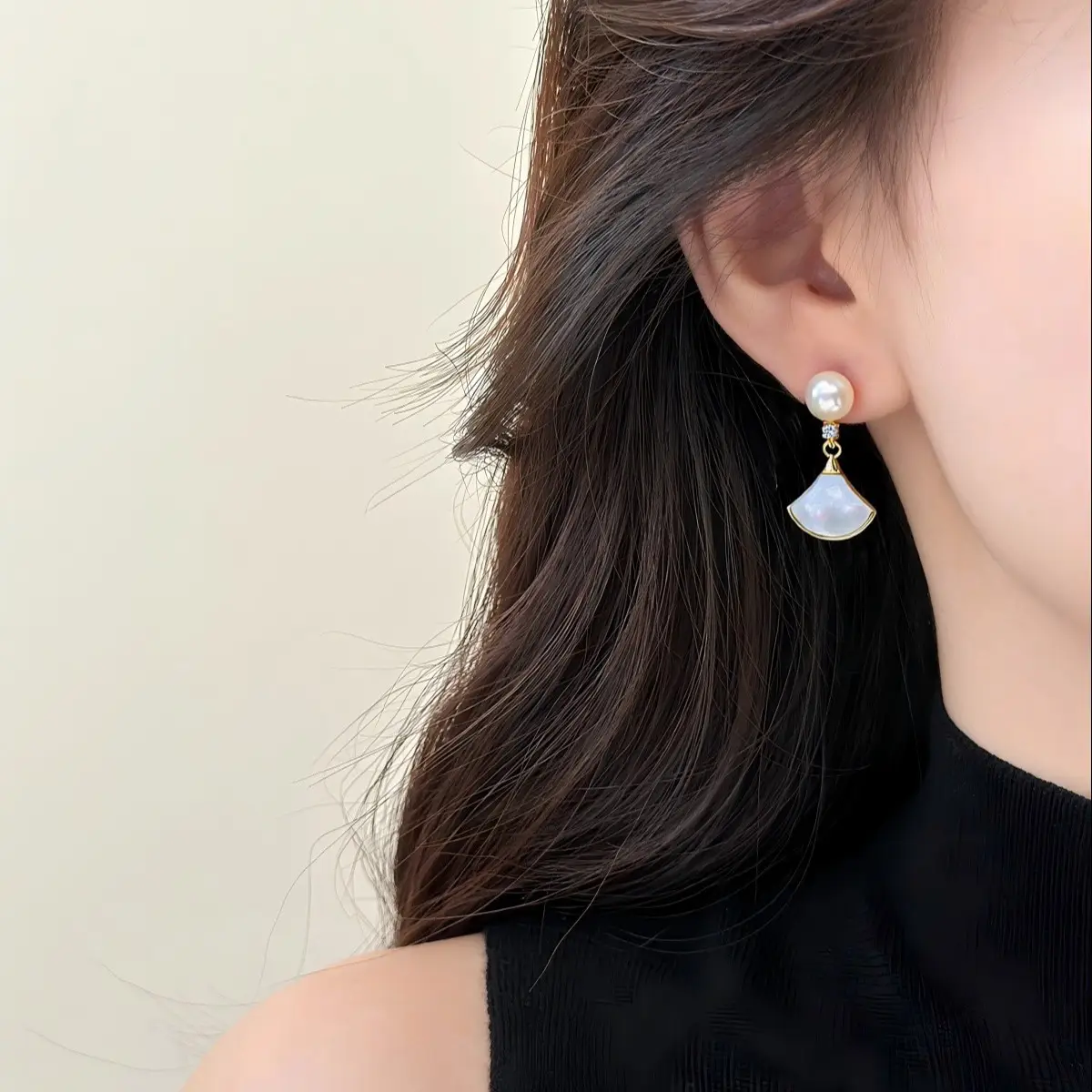 Natural Freshwater Pearl Earrings 18K Gold Filled - Image 4