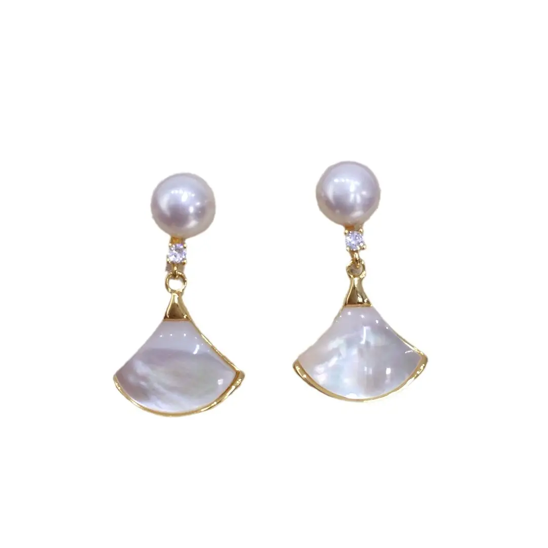Natural Freshwater Pearl Earrings 18K Gold Filled - Image 5