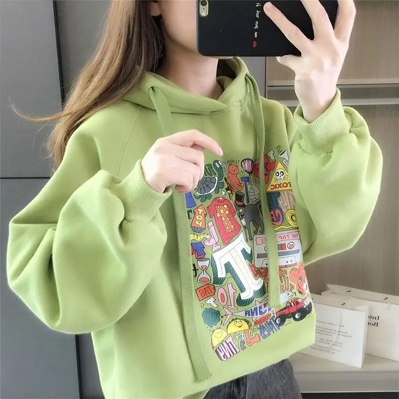 Girls Velvet Hoodie Green 2025 New Medium Large - Image 12