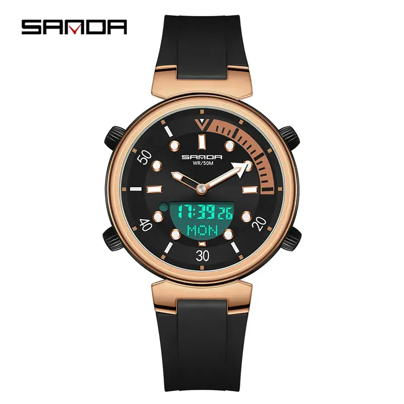 Sanda Digital Watch White Gold Student Fashion Watch - Image 12