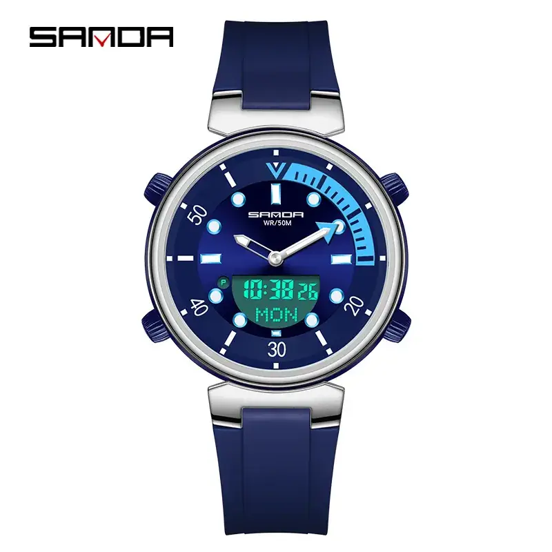 Sanda Digital Watch White Gold Student Fashion Watch - Image 10
