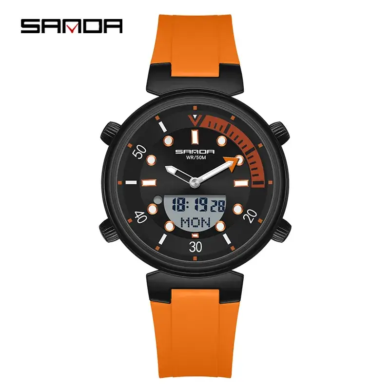 Sanda Digital Watch White Gold Student Fashion Watch - Image 11