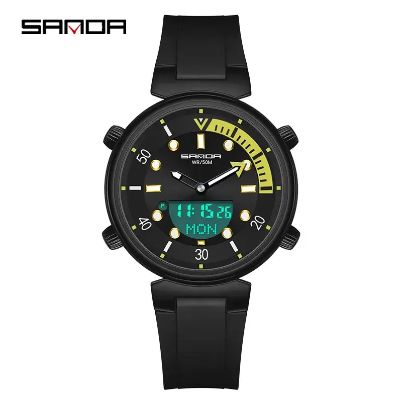 Sanda Digital Watch White Gold Student Fashion Watch - Image 2