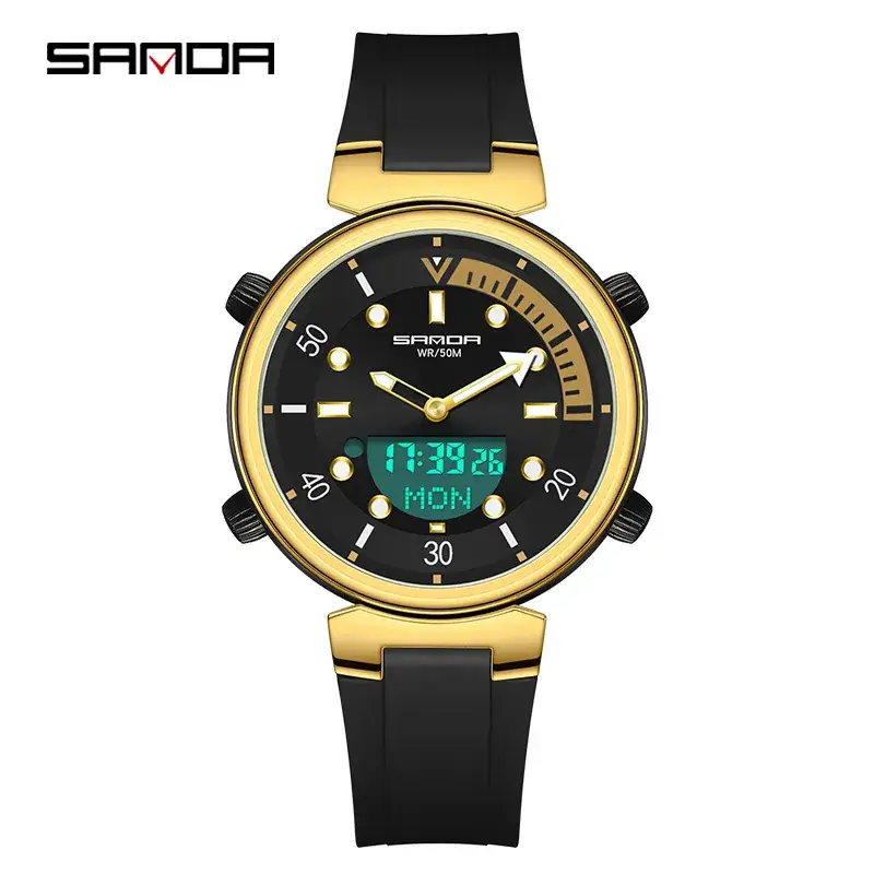Sanda Digital Watch White Gold Student Fashion Watch - Image 4