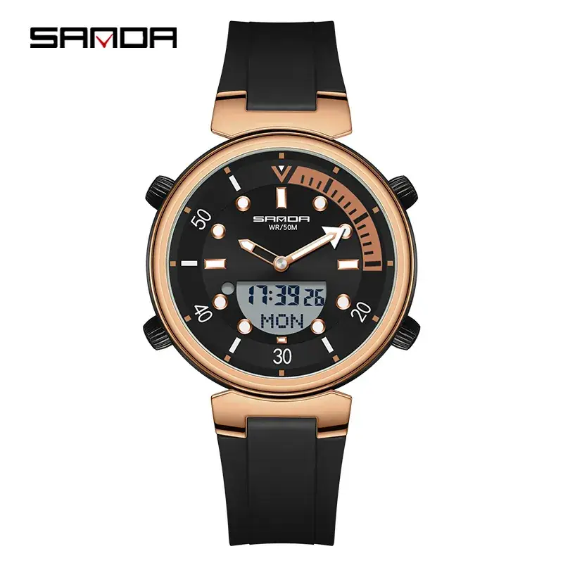 Sanda Digital Watch White Gold Student Fashion Watch - Image 5