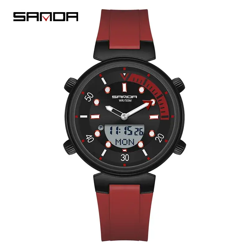 Sanda Digital Watch White Gold Student Fashion Watch - Image 9