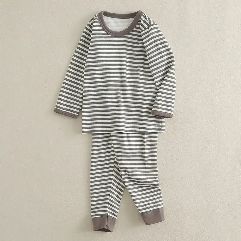 Children Pure Cotton Autumn Trousers Set White - Image 3