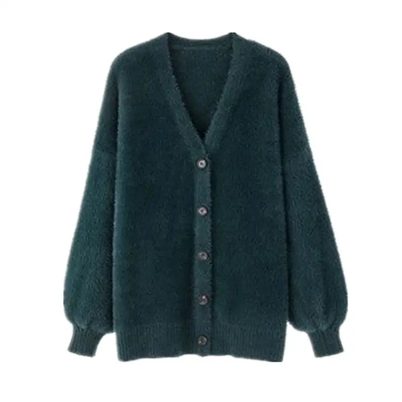 Japanese Style Mink Velvet V Neck Knitted Cardigan Women - Image 11