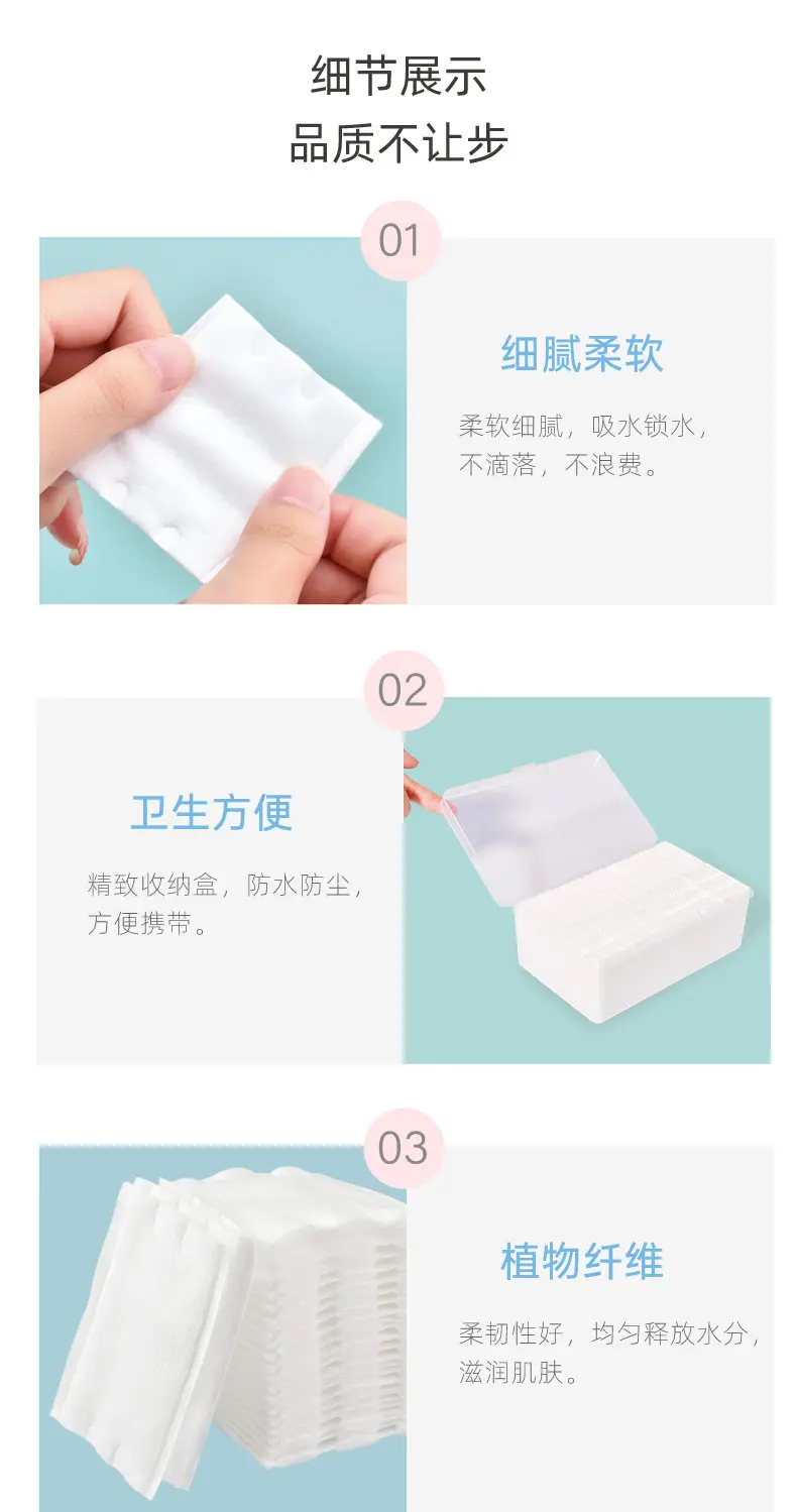 Cotton Makeup Remover Box 48x30cm Wet Application — feature 19
