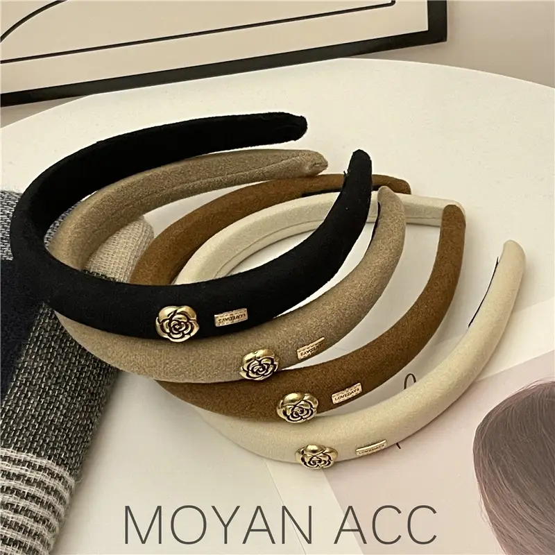 Women's Camellia Headband with Gold Plated Detail - Image 7