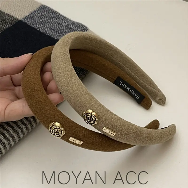 Women's Camellia Headband with Gold Plated Detail - Image 8