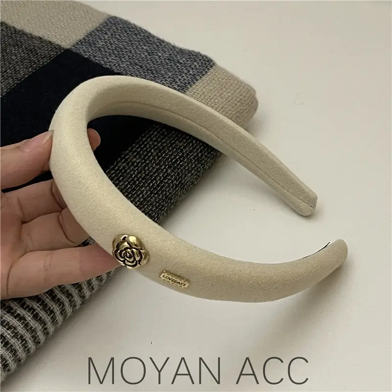 Women's Camellia Headband with Gold Plated Detail - Image 2