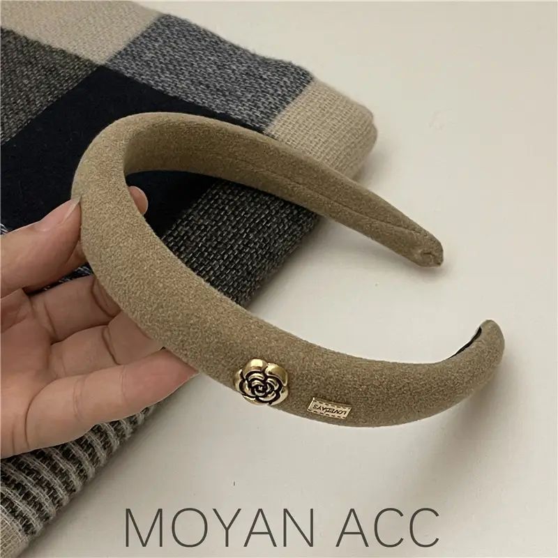 Women's Camellia Headband with Gold Plated Detail - Image 3