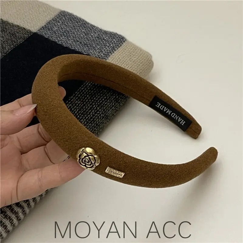 Women's Camellia Headband with Gold Plated Detail - Image 4