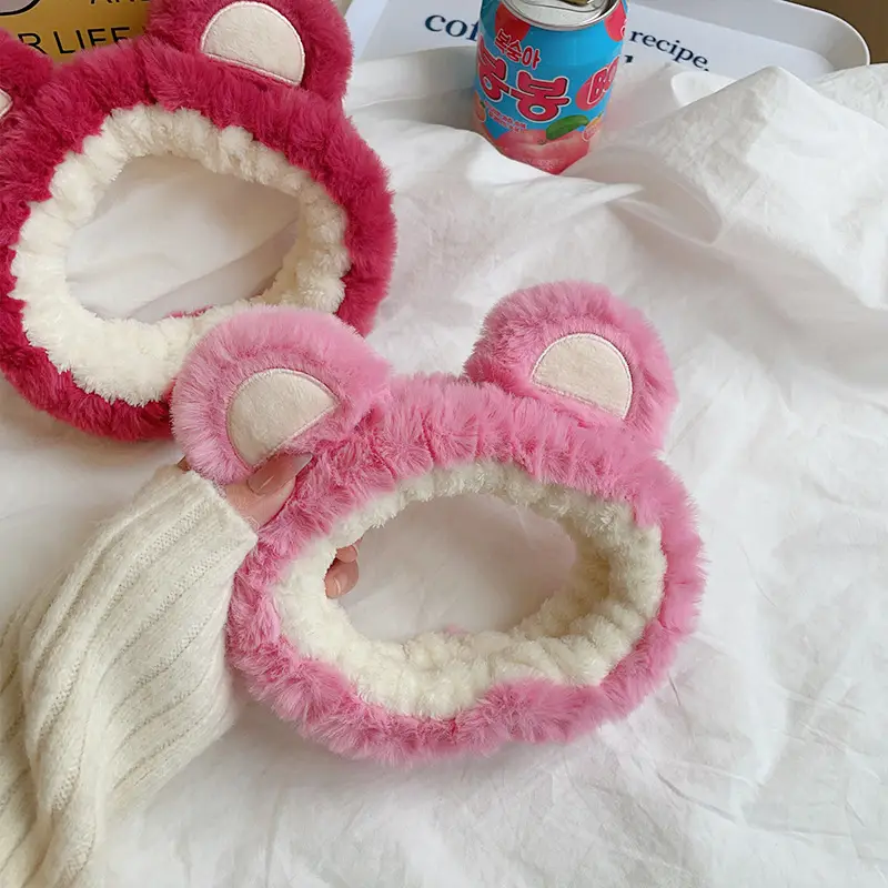 Strawberry Bear Plush Hair Band for Girls - Image 7