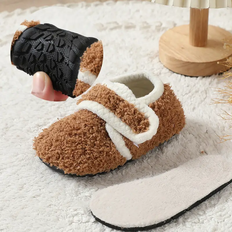 Children's Brown Wool Floor Socks for Kids - Image 9