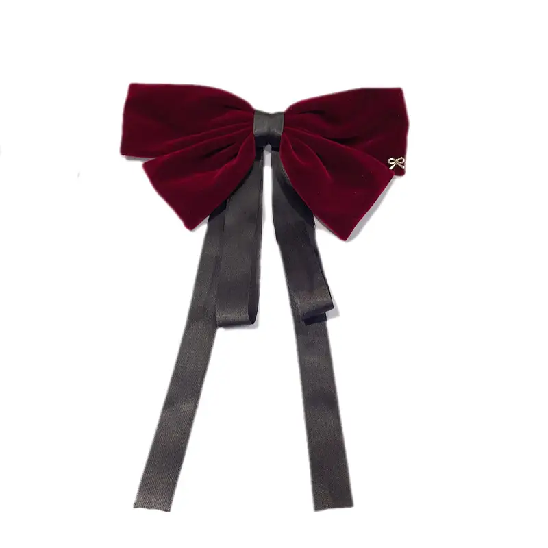 French Retro Red Velvet Bow Hairpin for Women - Image 11