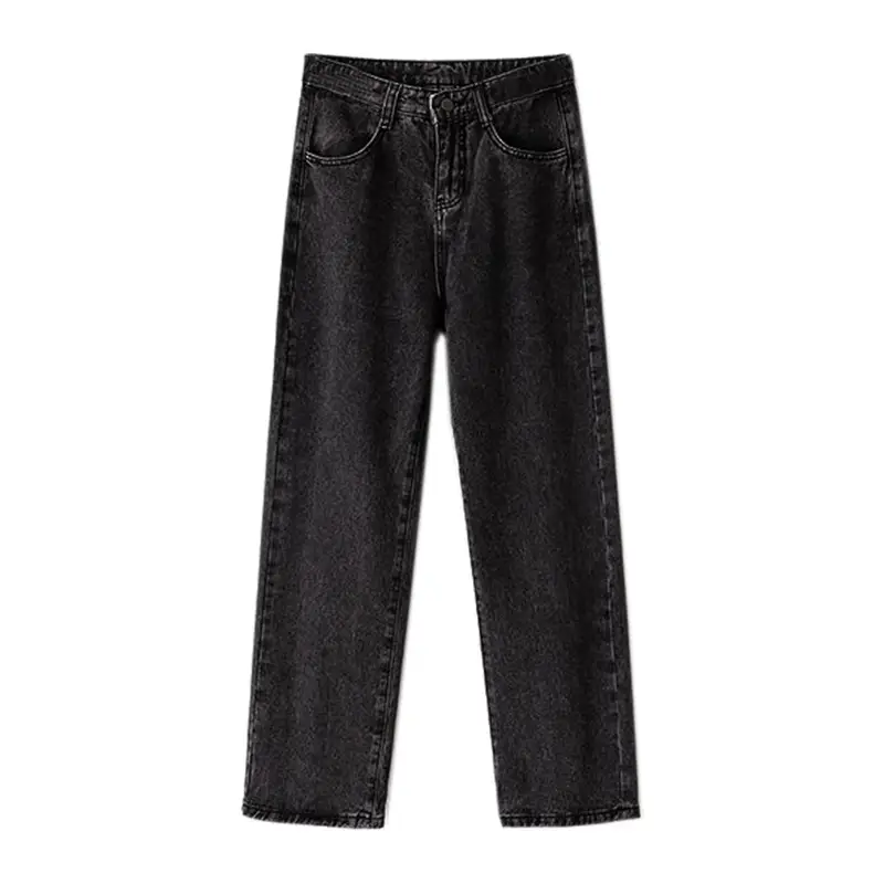 Women's Thickened Fleece Lined Wide Leg Jeans Autumn Winter - Image 6