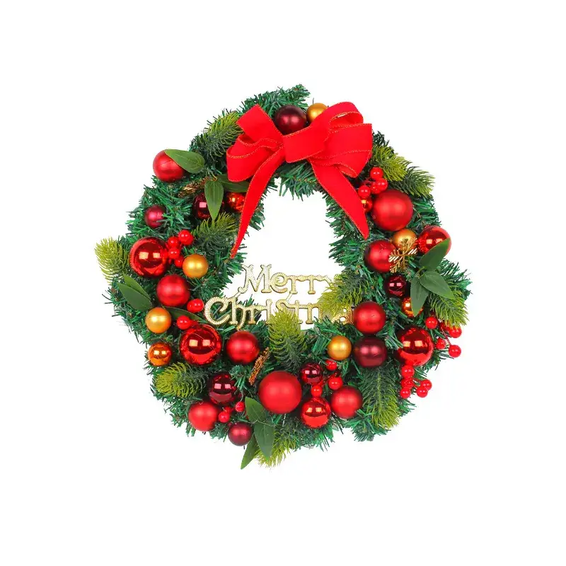 Christmas Ball Wreath with Lights Wall Decor 40cm - Image 65