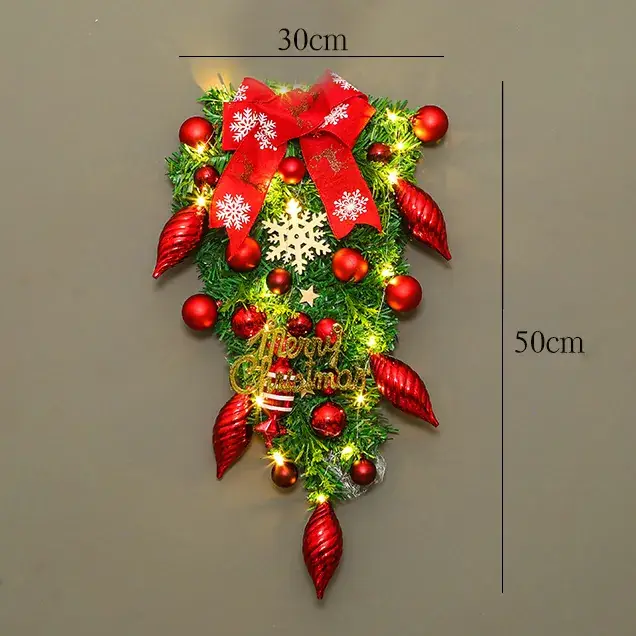 Christmas Ball Wreath with Lights Wall Decor 40cm - Image 11