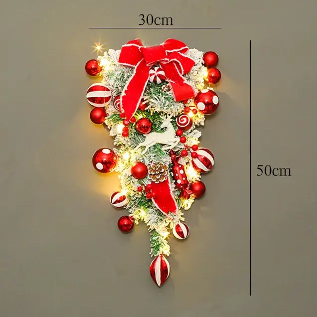 Christmas Ball Wreath with Lights Wall Decor 40cm - Image 14