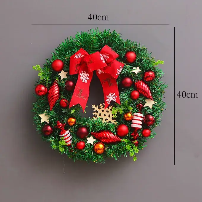 Christmas Ball Wreath with Lights Wall Decor 40cm - Image 15