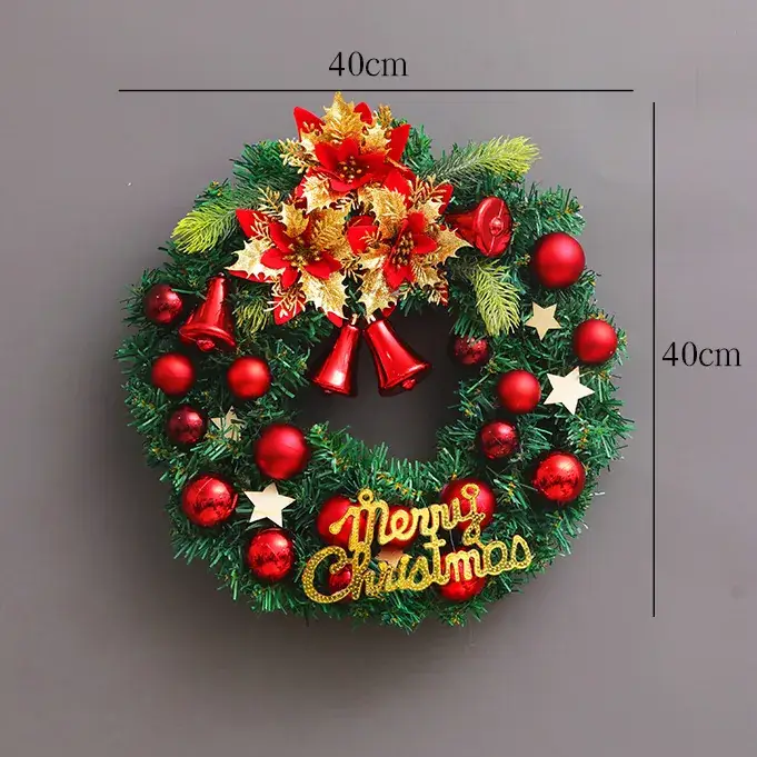 Christmas Ball Wreath with Lights Wall Decor 40cm - Image 16