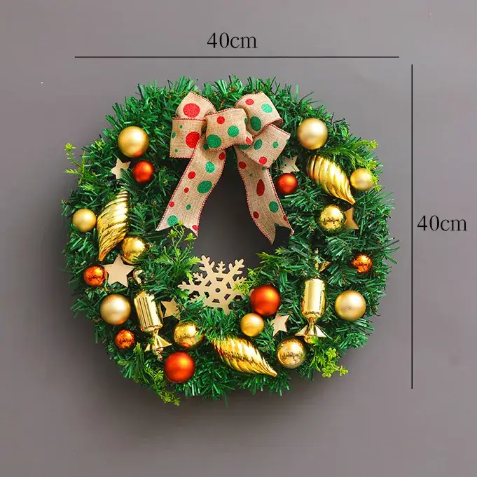 Christmas Ball Wreath with Lights Wall Decor 40cm - Image 17