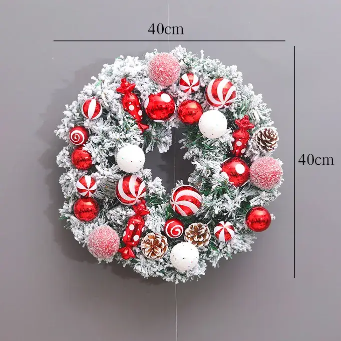 Christmas Ball Wreath with Lights Wall Decor 40cm - Image 18