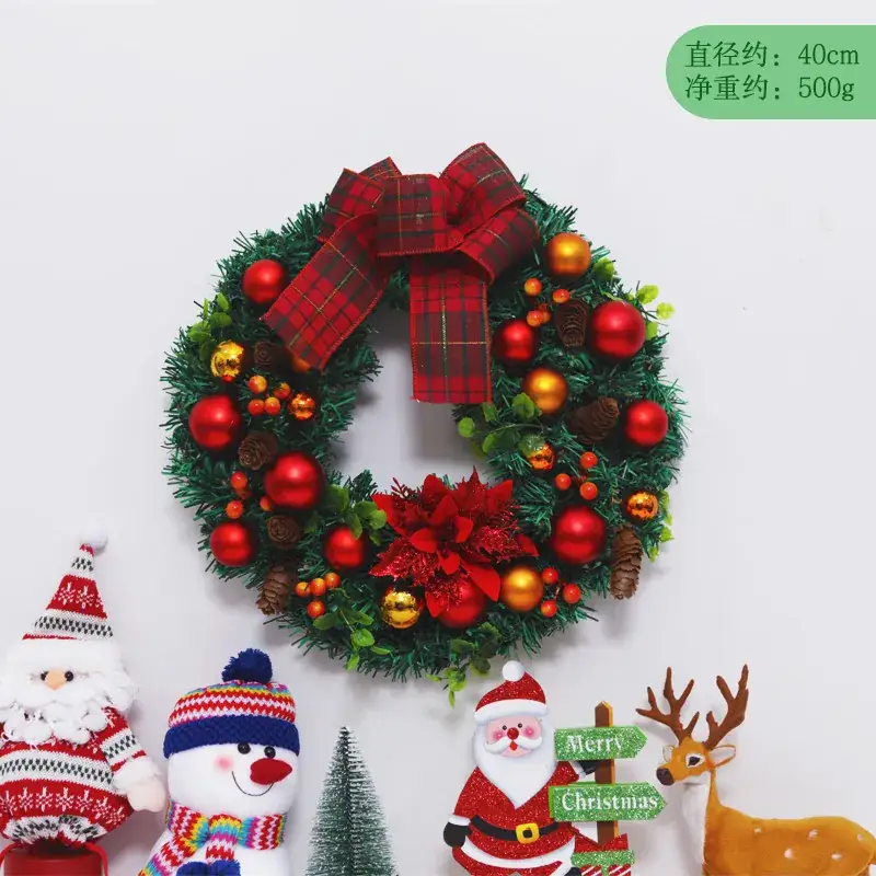 Christmas Ball Wreath with Lights Wall Decor 40cm - Image 27