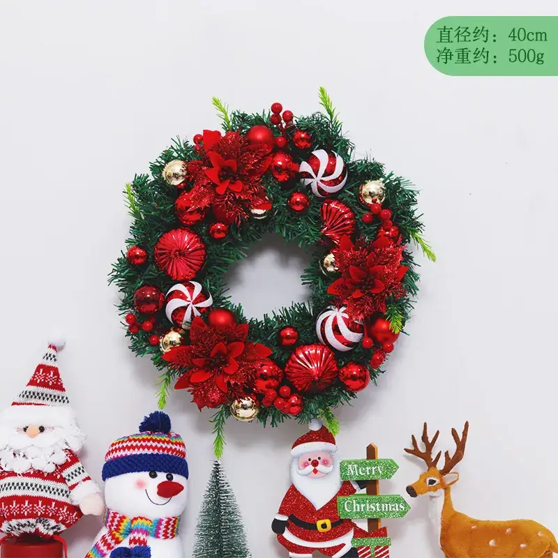 Christmas Ball Wreath with Lights Wall Decor 40cm - Image 28