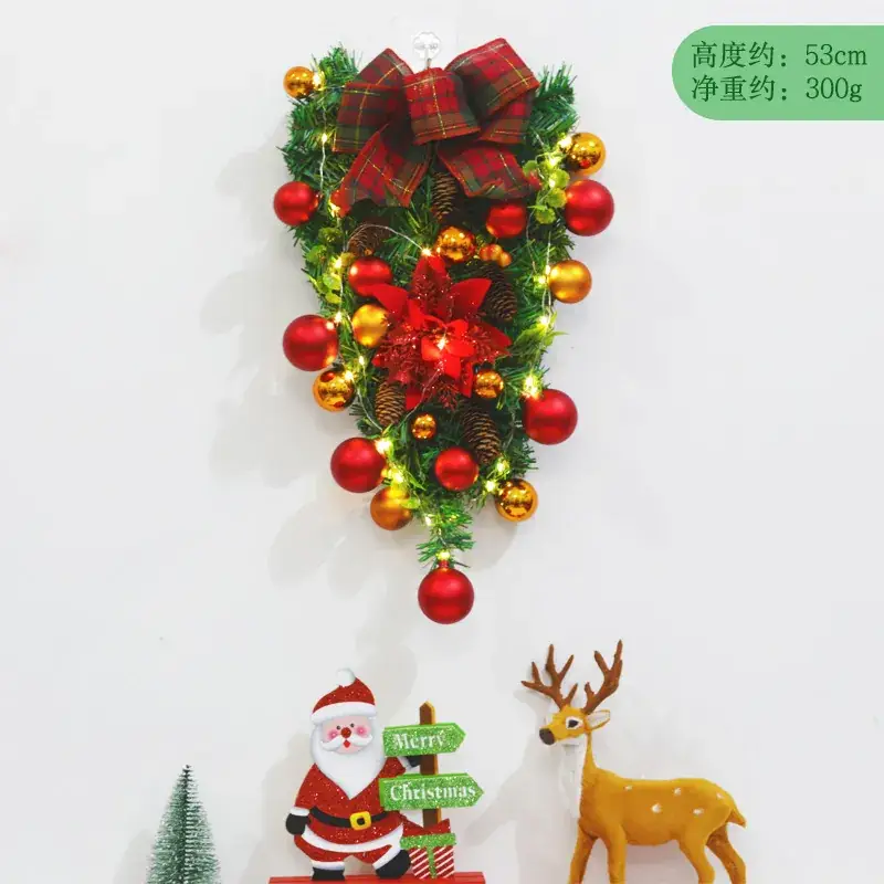 Christmas Ball Wreath with Lights Wall Decor 40cm - Image 31