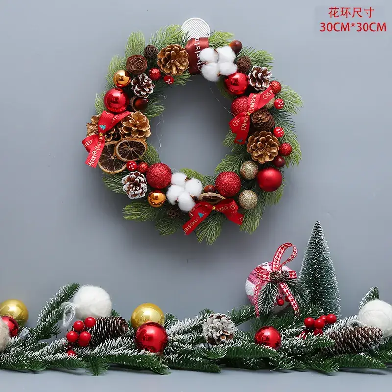 Christmas Ball Wreath with Lights Wall Decor 40cm - Image 39