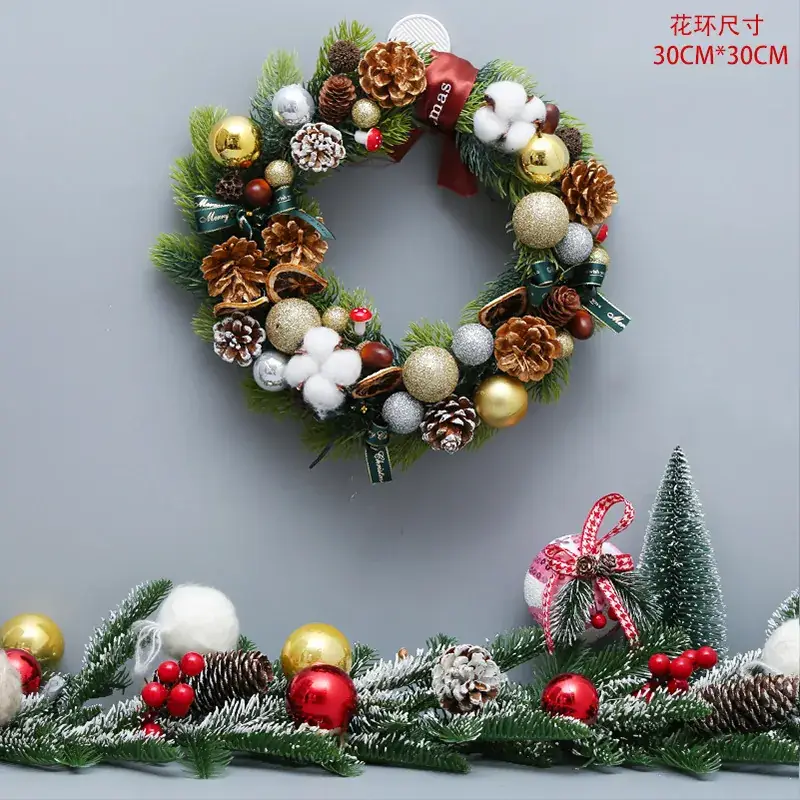 Christmas Ball Wreath with Lights Wall Decor 40cm - Image 41