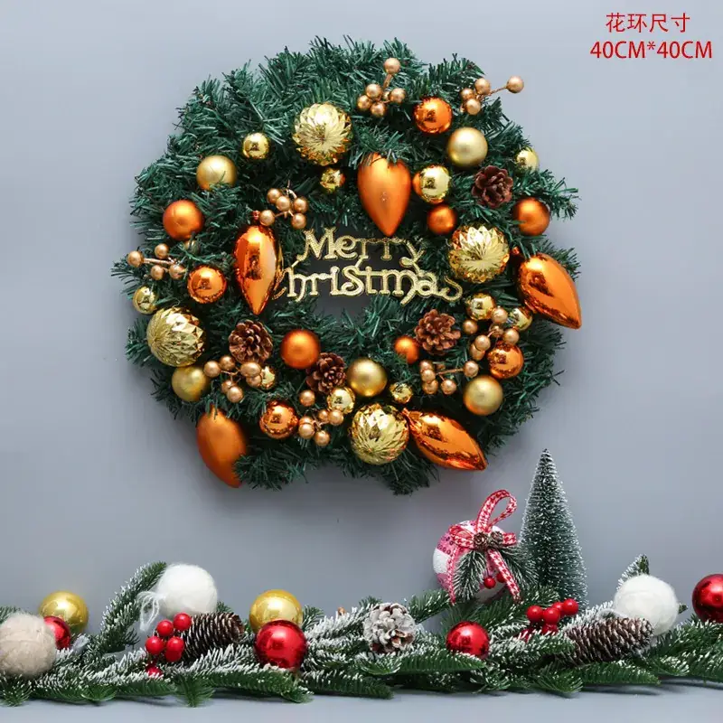 Christmas Ball Wreath with Lights Wall Decor 40cm - Image 47