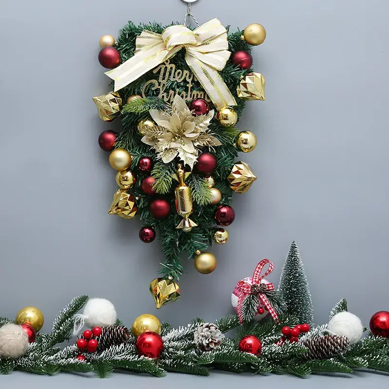 Christmas Ball Wreath with Lights Wall Decor 40cm - Image 54