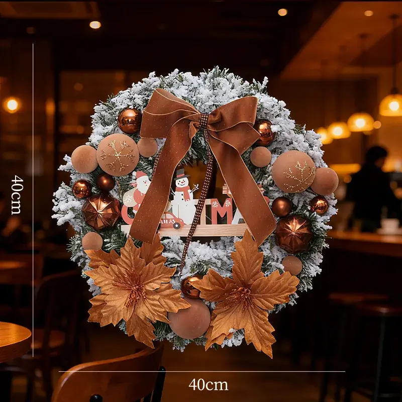 Christmas Ball Wreath with Lights Wall Decor 40cm - Image 6