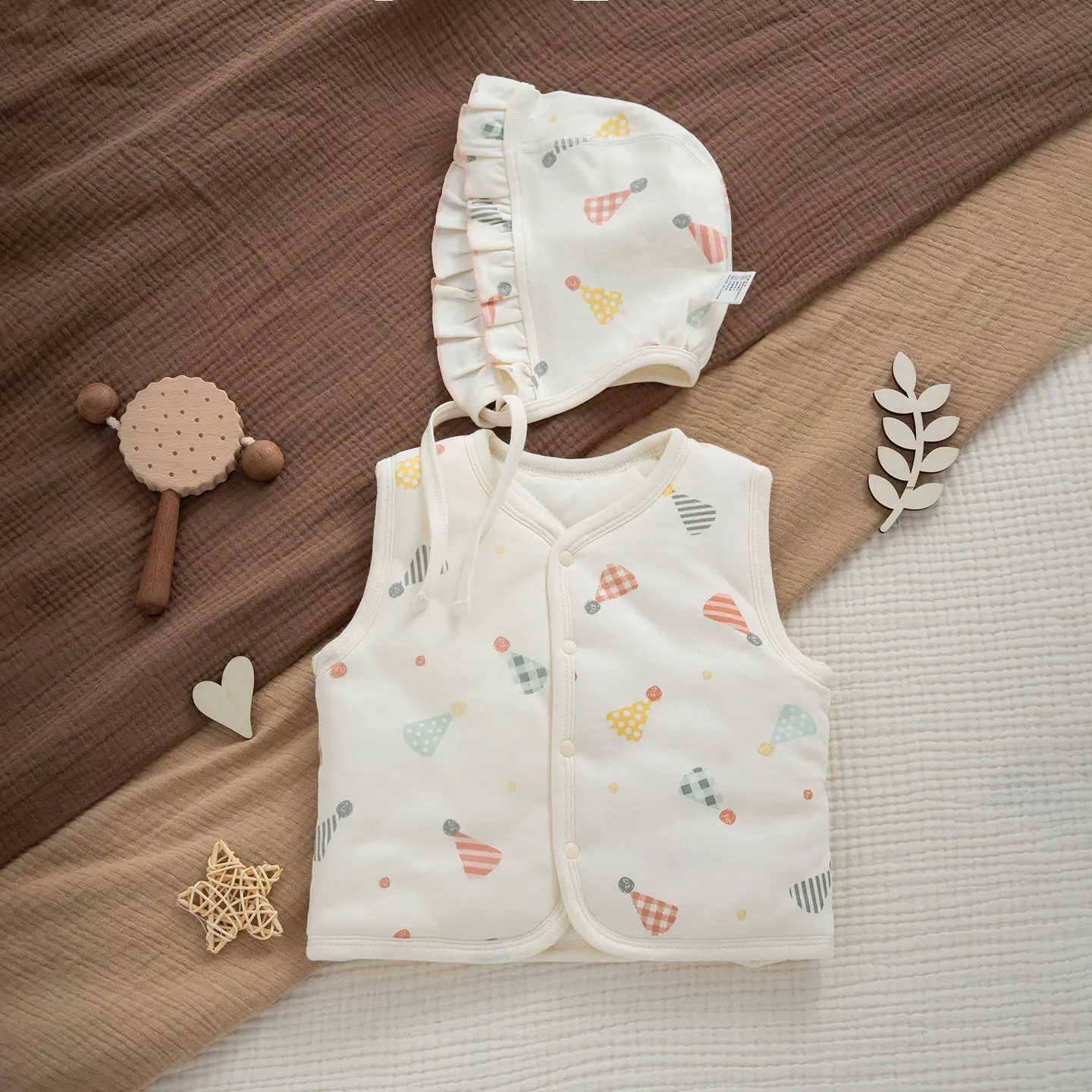 Korean Style Bear Vest Warm Pure Cotton Baby Jacket - Image 4