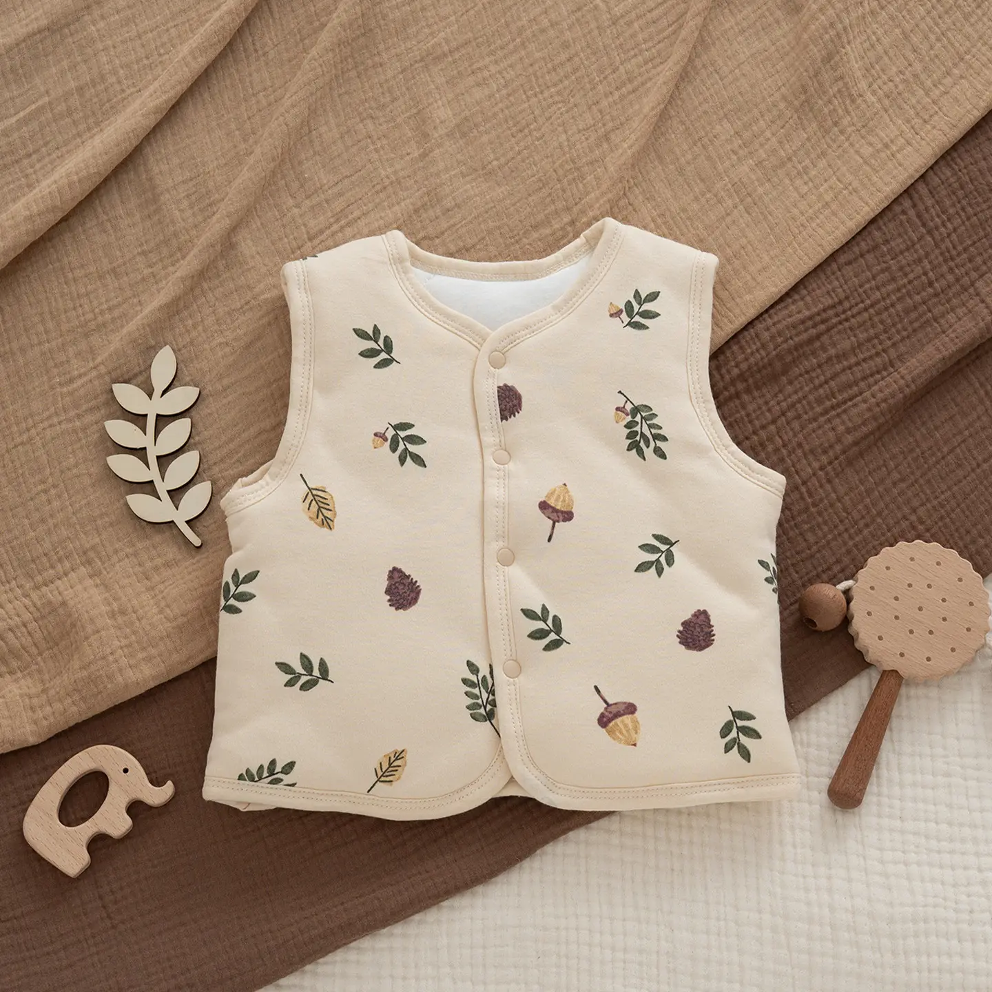Korean Style Bear Vest Warm Pure Cotton Baby Jacket - Image 5