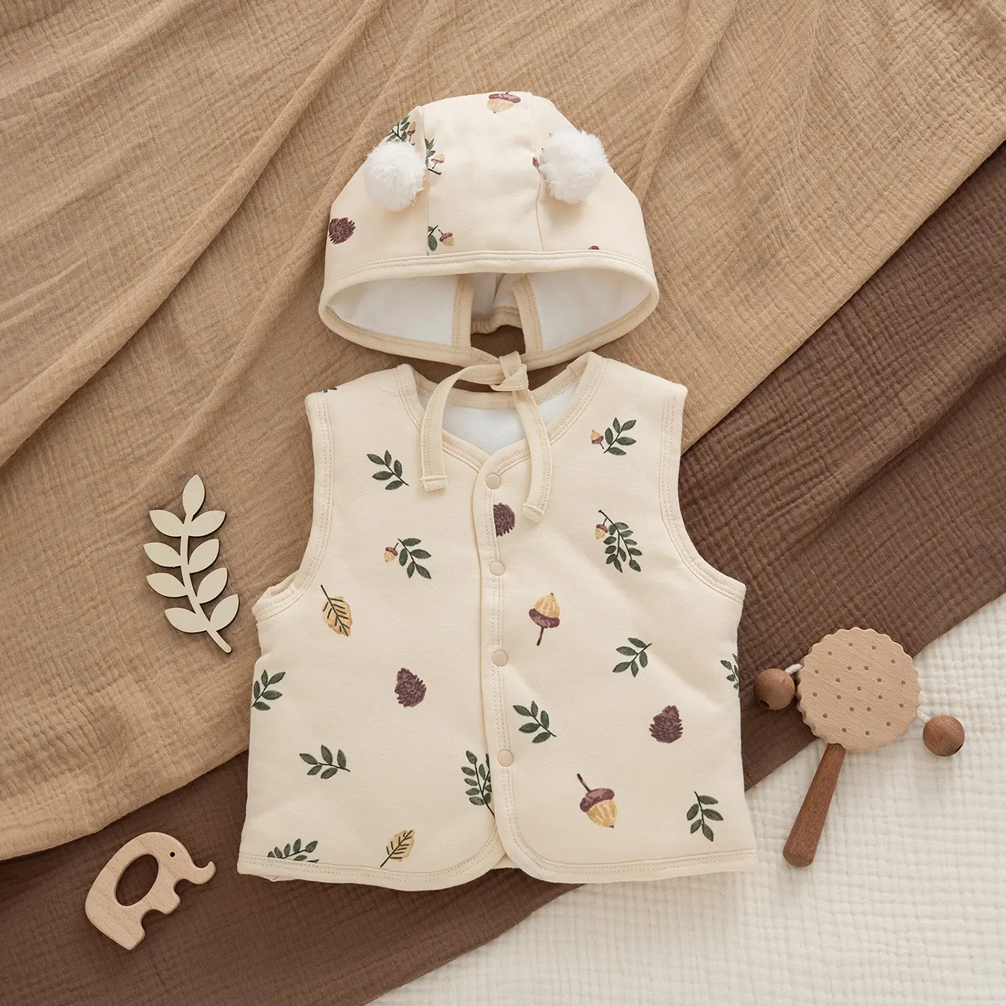 Korean Style Bear Vest Warm Pure Cotton Baby Jacket - Image 6